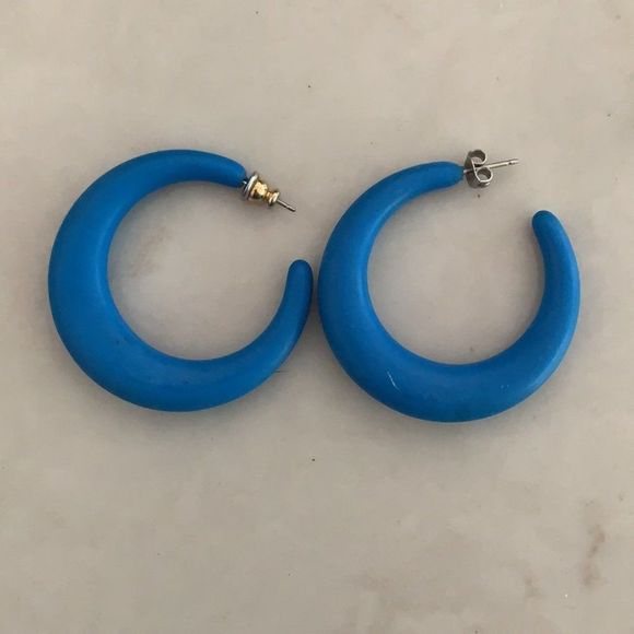 🌈 5/$25 Vintage 80s green & blue hoop earring & bangle set - Picture 5 of 5